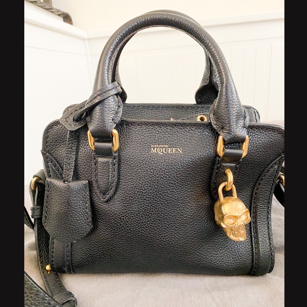 ALEXANDER MCQUEEN Mini Padlock calfskin duffel bag